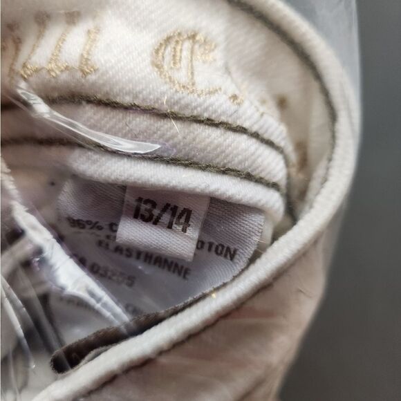 Frilli exchange White jeans / Crop / Capri With Embroidery Sz 13/14 - Picture 10 of 16